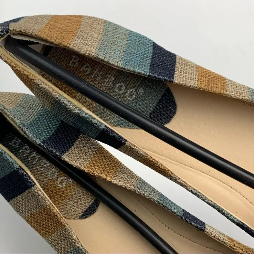 Bamboo womens flats size 8 multicolored striped ballet flats balletcore - Picture 10 of 12